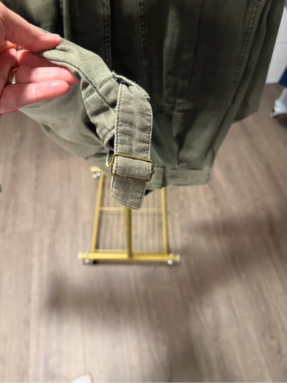 Free People Olive Green Utility Jacket with Oversized Pockets